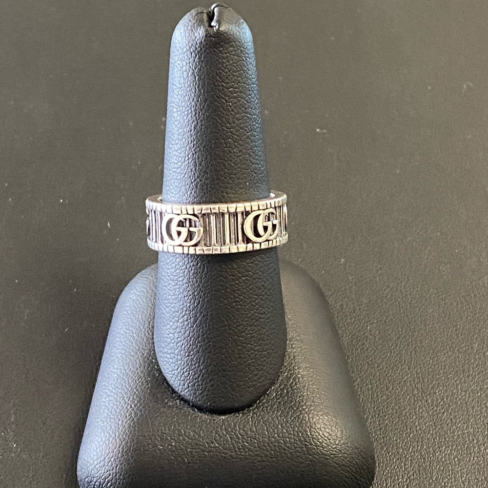 Authentic Gucci double g logo ring in sterling silver 925 - Picture 2 of 4